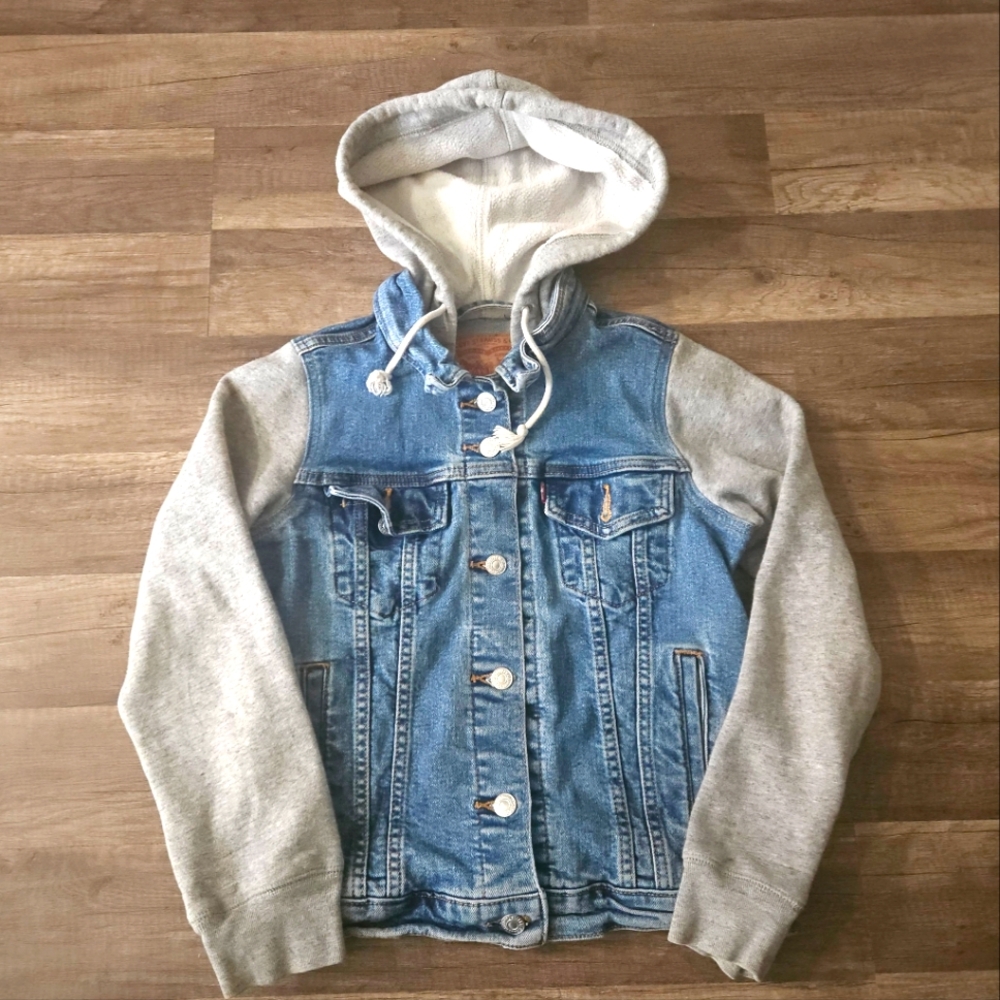 Levi's Denim Jacket with Gray Hoodie